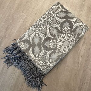 Anthropologie plush velvet throw blanket with mosaic motif / pattern